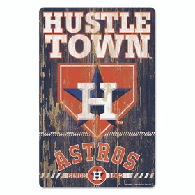Houston Astros Sign 11x17 Wood Slogan Design