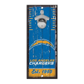 Los Angeles Chargers Sign Wood 5x11 Bottle Opener