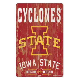 Iowa State Cyclones Sign 11x17 Wood Slogan Design