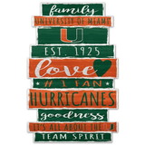 Miami Hurricanes Sign 11x17 Wood Family Word Design