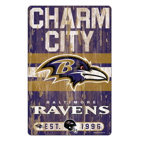 Baltimore Ravens Sign 11x17 Wood Slogan Design