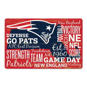 New England Patriots Sign 11x17 Wood Established Design