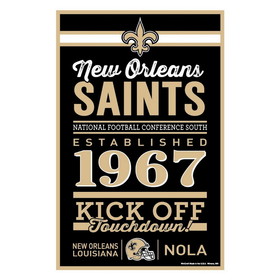 New Orleans Saints Sign 11x17 Wood Established Design