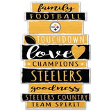 Pittsburgh Steelers Sign 11x17 Wood Family Word Design
