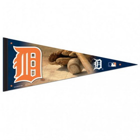 Detroit Tigers Pennant 12x30 Premium Style Ball and Glove Design