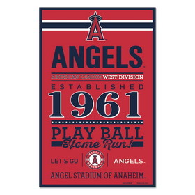Los Angeles Angels Sign 11x17 Wood Wordage Design