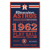 Houston Astros Sign 11x17 Wood Established Design