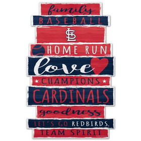 St. Louis Cardinals Sign 11x17 Wood Family Word Design