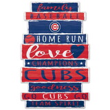 WinCraft Chicago Cubs Sign 11x17 Wood Family Word Design