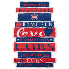 Wincraft Chicago Cubs Sign 11x17 Wood Family Word Design
