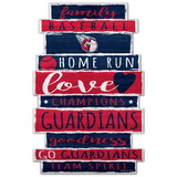 WinCraft Cleveland Guardians Sign 11x17 Wood Family Word Design