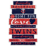 WinCraft Minnesota Twins Sign 11x17 Wood Family Word