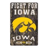 Iowa Hawkeyes Sign 11x17 Wood Slogan Design