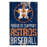 Houston Astros Sign 11x17 Wood Proud to Support Design