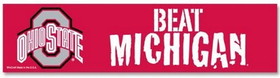 Ohio State Buckeyes Decal 3x12 Bumper Strip Style Beat Michigan Design
