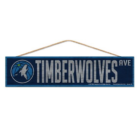 WinCraft Minnesota Timberwolves Sign 4x17 Wood Avenue Design
