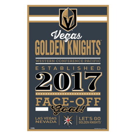 Vegas Golden Knights Sign 11x17 Wood Established Design