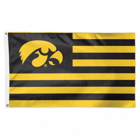 Iowa Hawkeyes Flag 3x5 Deluxe Style Stars and Stripes Design