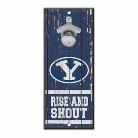 Wincraft BYU Cougars Sign Wood 5x11 Bottle Opener Slogan