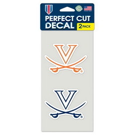 Virginia Cavaliers Decal 4x4 Perfect Cut Set of 2