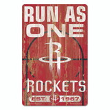Houston Rockets Sign 11x17 Wood Slogan Design
