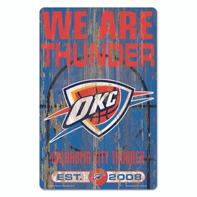 Oklahoma City Thunder Sign 11x17 Wood Slogan Design