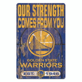 Golden State Warriors Sign 11x17 Wood Slogan Design