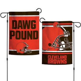 Cleveland Browns Flag 12x18 Garden Style 2 Sided Slogan Design