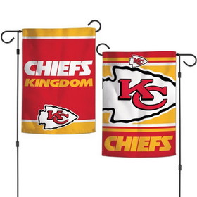 Kansas City Chiefs Flag 12x18 Garden Style 2 Sided Slogan Design