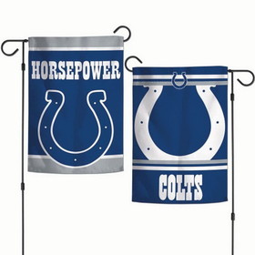 Indianapolis Colts Flag 12x18 Garden Style 2 Sided Slogan Design