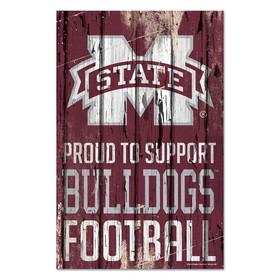 Mississippi State Bulldogs Sign 11x17 Wood Proud to Support Design
