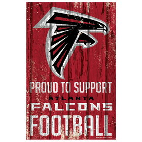 Atlanta Falcons Sign 11x17 Wood Proud to Support Design