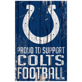 Indianapolis Colts Sign 11x17 Wood Proud to Support Design