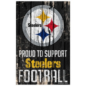 Pittsburgh Steelers Sign 11x17 Wood Proud to Support Design