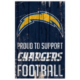Los Angeles Chargers Sign 11x17 Wood Proud to Support Design
