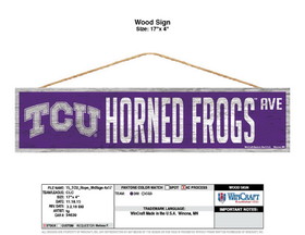 TCU Horned Frogs Sign 4x17 Wood Avenue Design