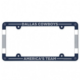 Dallas Cowboys License Plate Frame Plastic Full Color Style