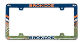 Denver Broncos License Plate Frame Plastic Full Color Style