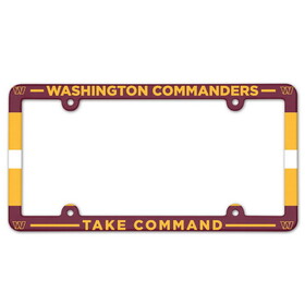 Washington Commanders License Plate Frame Plastic Full Color Style