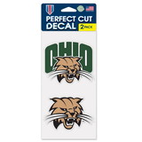Wincraft Ohio Bobcats Decal 4x4 Perfect Cut Set of 2