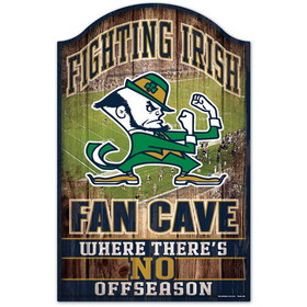 Notre Dame Fighting Irish Sign 11x17 Wood Fan Cave Design