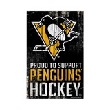Pittsburgh Penguins Sign 11x17 Wood Proud to Support Design