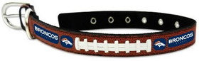 Denver Broncos Pet Collar Leather Classic Football Size Large Super Bowl 50 Champ