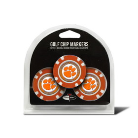 Clemson Tigers Golf Chip with Marker 3 Pack