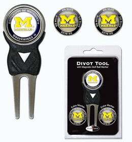 Michigan Wolverines Golf Divot Tool with 3 Markers