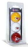 Kansas City Chiefs 3 Pack of Golf Balls