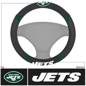 New York Jets Steering Wheel Cover Mesh/Stitched