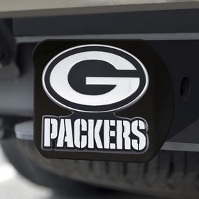 Green Bay Packers Hitch Cover Chrome Emblem on Black