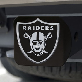 Oakland Raiders Hitch Cover Chrome Emblem on Black