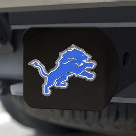 Detroit Lions Hitch Cover Color Emblem on Black